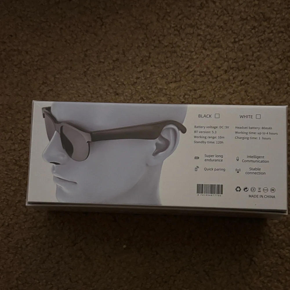 Wireless Headset Glasses - Black